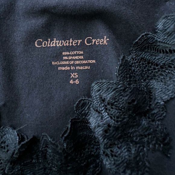 COLDWATER CREEK | NWOT | NAVY BLUE DOUBLE LACE TANK TOP STRETCH COTTON | XS - Picture 7 of 7